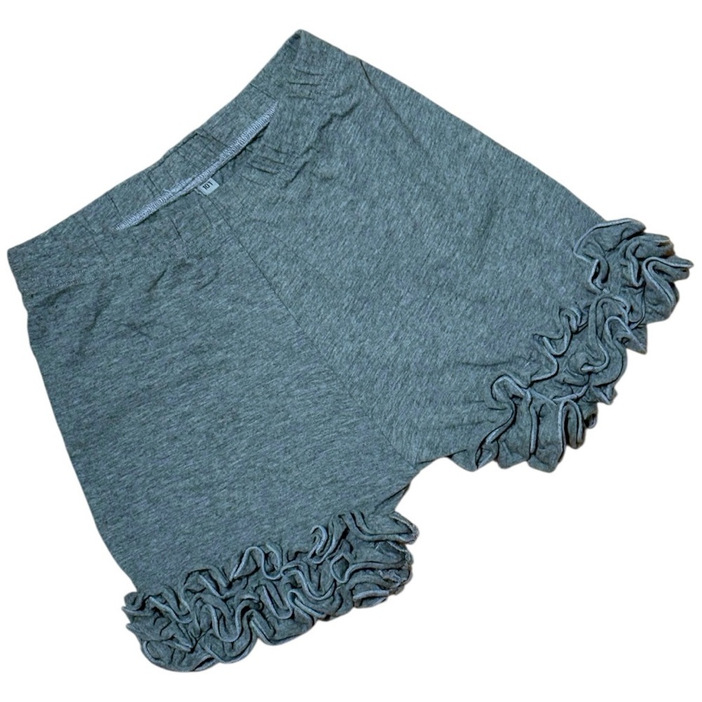 Be Girl Clothing Girls Gray Ruffle Trim Knit Shorts Size 10